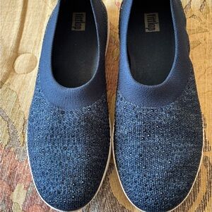 Fitflop Navy Blue Knit Sparkle Sneakers
